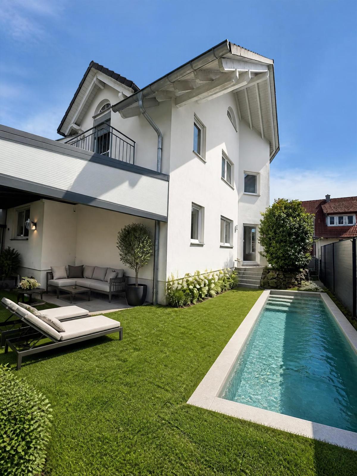 KI generiert Pool im Garten